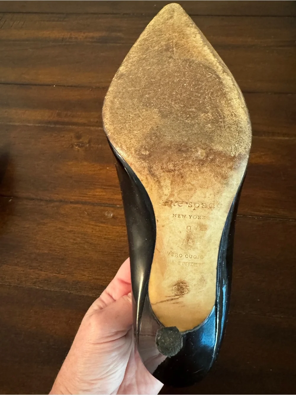 Kate Spade Made in Italy Black Patent Leather Pointed-Toe High Heels Size 9
